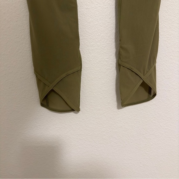 Lululemon Nulu Crisscross Mesh High-Rise Crop Leggings 23" Bronze Green Size 2 - Picture 7 of 12